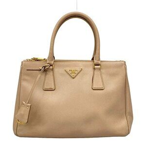 Auth PRADA Galleria Small Bag BN1801 Pink Beige Saffiano Lux (Leather) Tote Bag